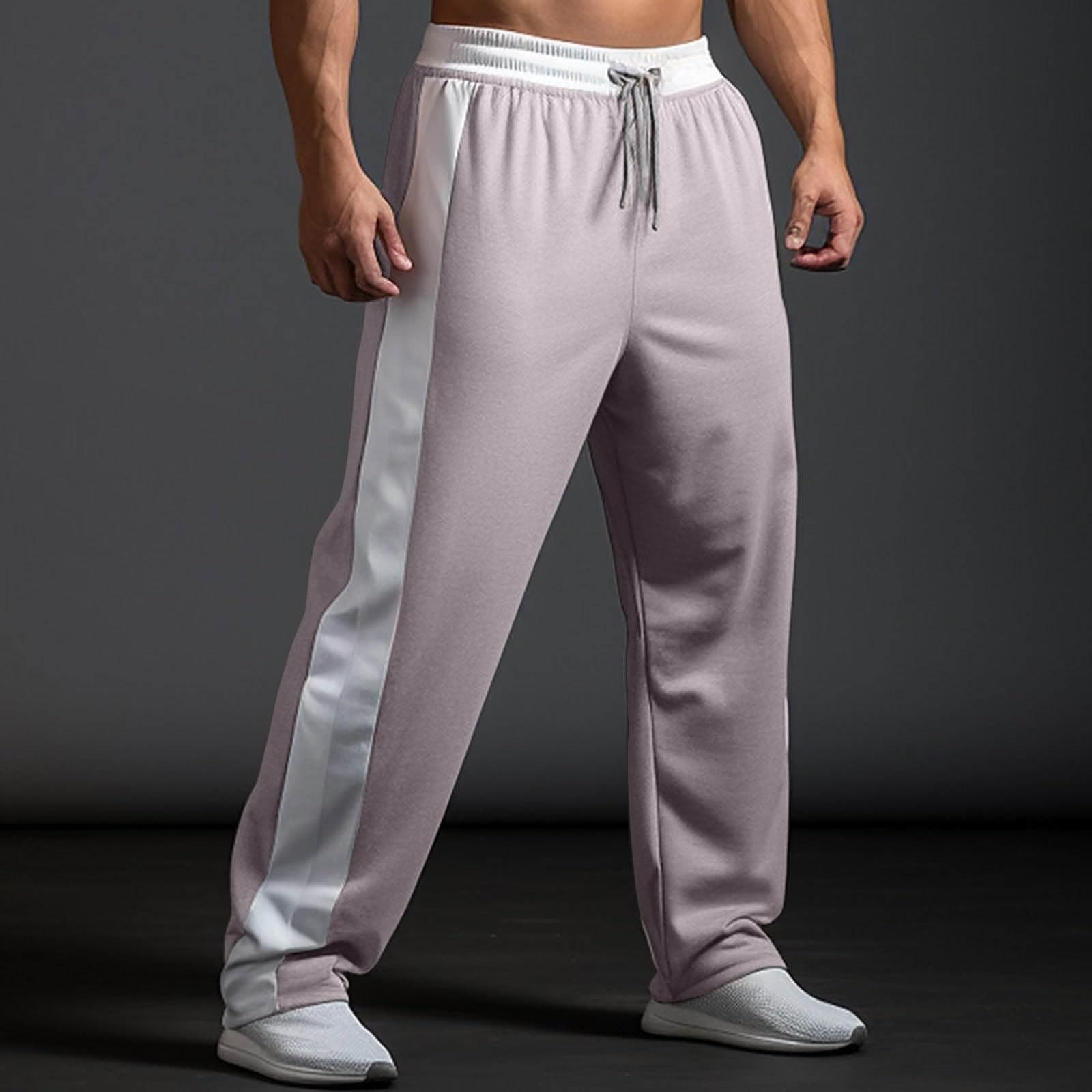 Men's Jogging Rope Sports Color Matching Hip Hop Running Pants L