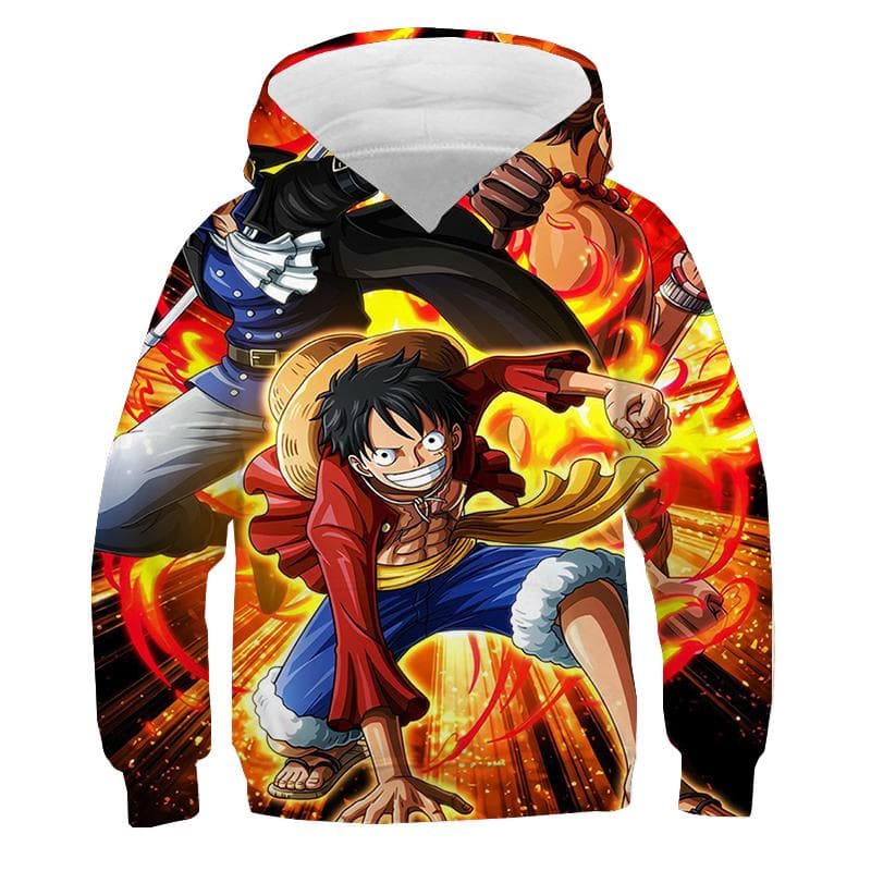 One Piece Hoodie Kids hooded Sweatshirt Anime Luffy Hoodie Kids Clothes Boys Girls Long Sleeve Autumn Warm Pullover Casual Tops 5XL