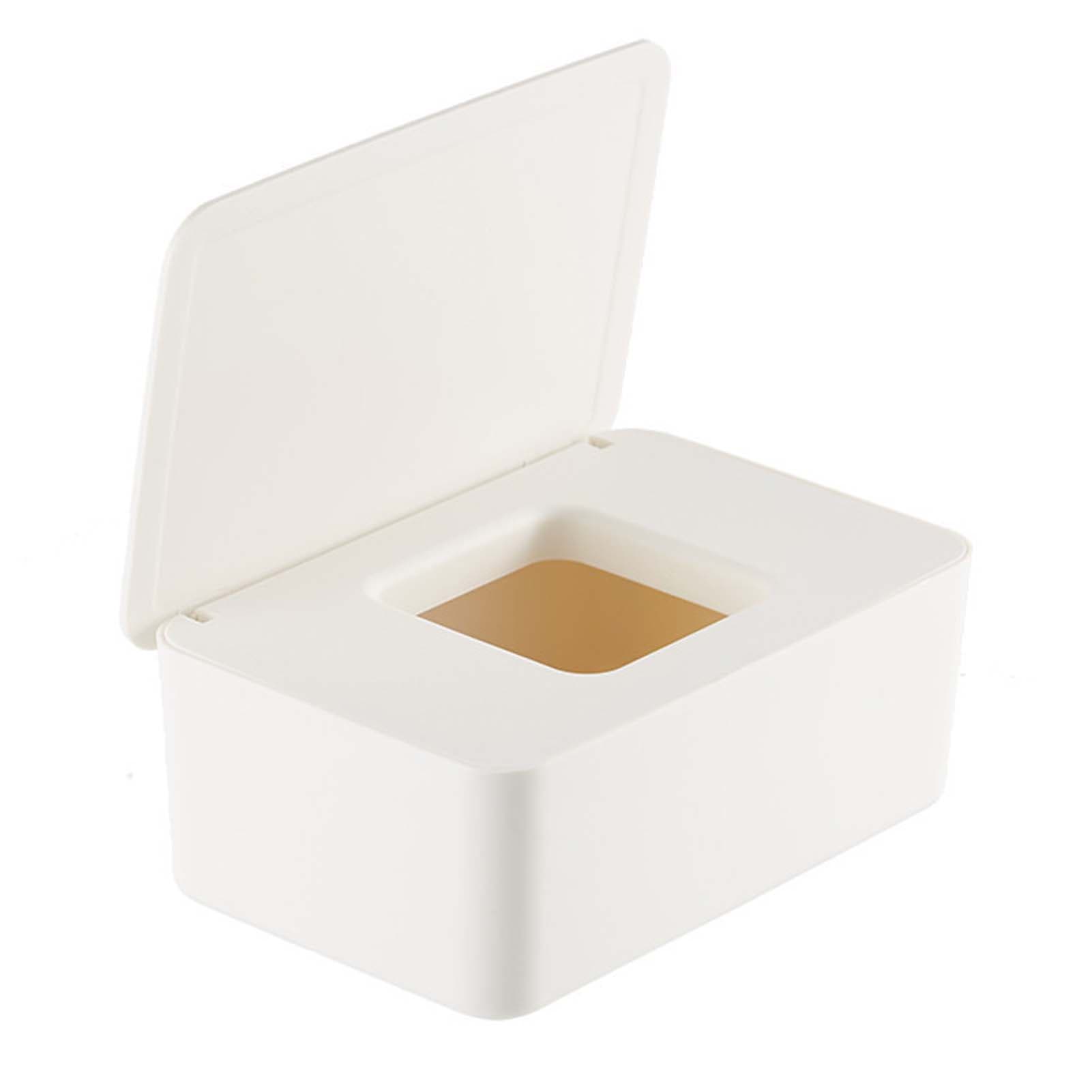 Wet Wipes Dispenser PP Dustproof Good Sealing Wet Wipe Organizer Container with Cover for Household L white