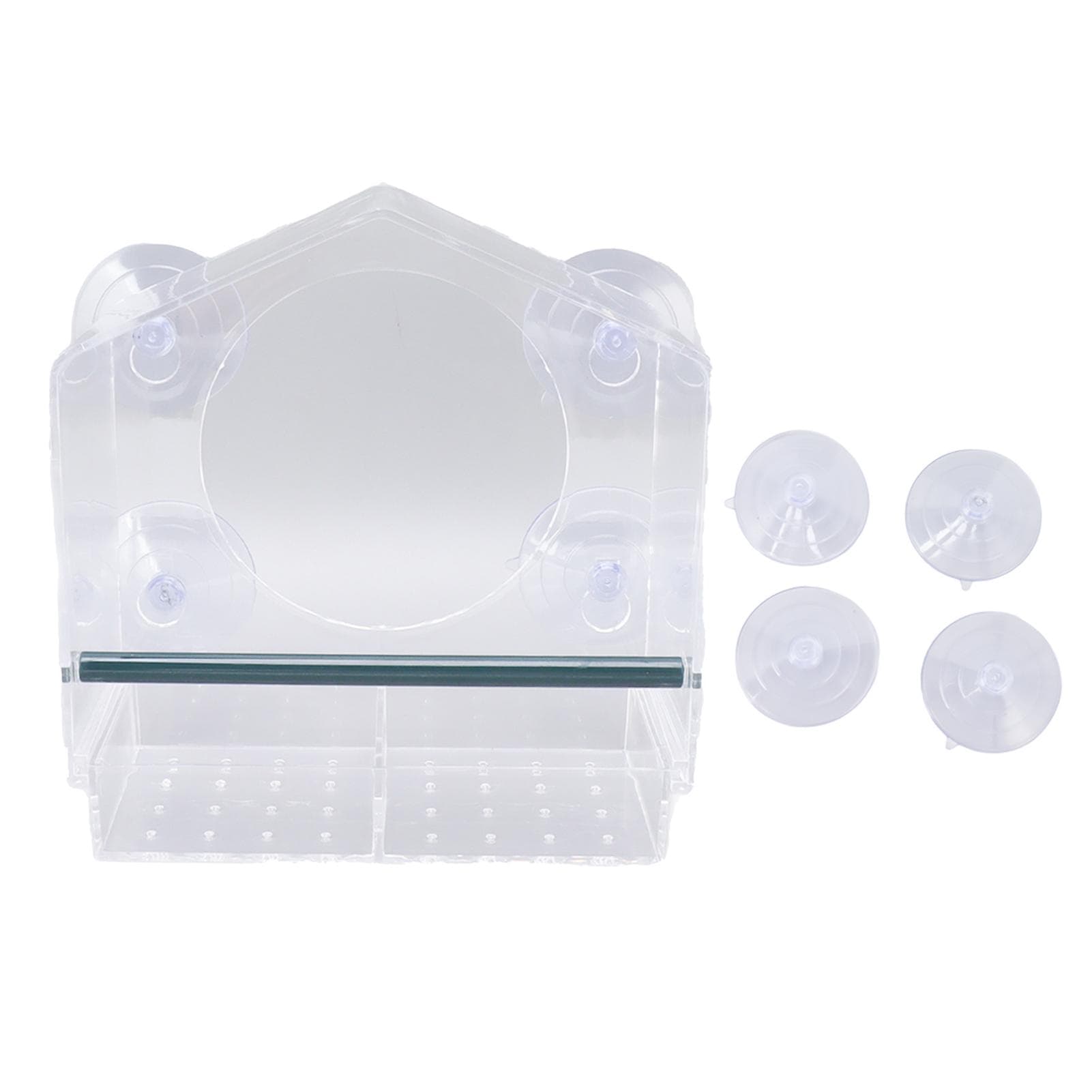 Window Bird Feeder Clear Sturdy Acrylic Window Bird House Feeder with 4 Suction Cups
