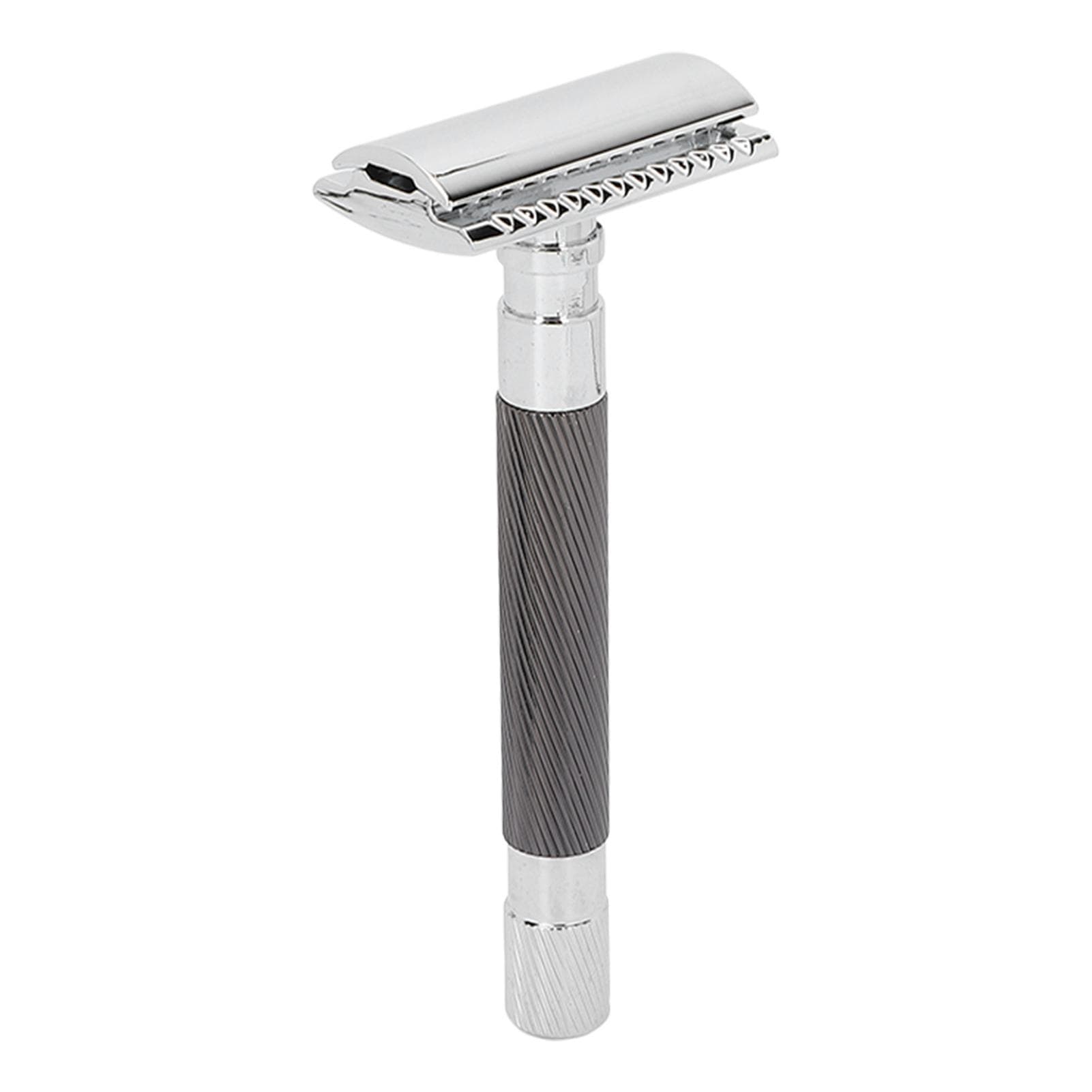 Men s Manual Shaver Old Style Diamond Texture Alloy Double Edge Safety Razor for MenBlack black