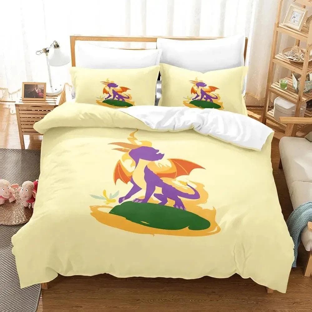 Spyro Reignited Triology Bedding Set for Adults Boys Duvet Cover Bed Set Single Twin Full Queen bedding set Soft and comfortable 70x133cm 2pcs