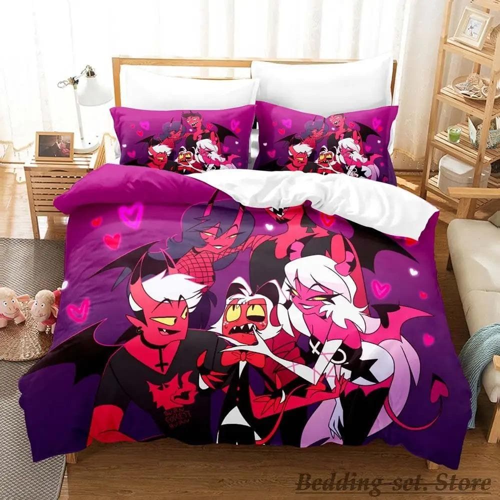 Fizzarolli Boss Bedding Set Single Twin Full Queen King Size Bed Set Adult Kid Bedroom Duvetcover Sets Anime Game Bed EU King 240x220cm