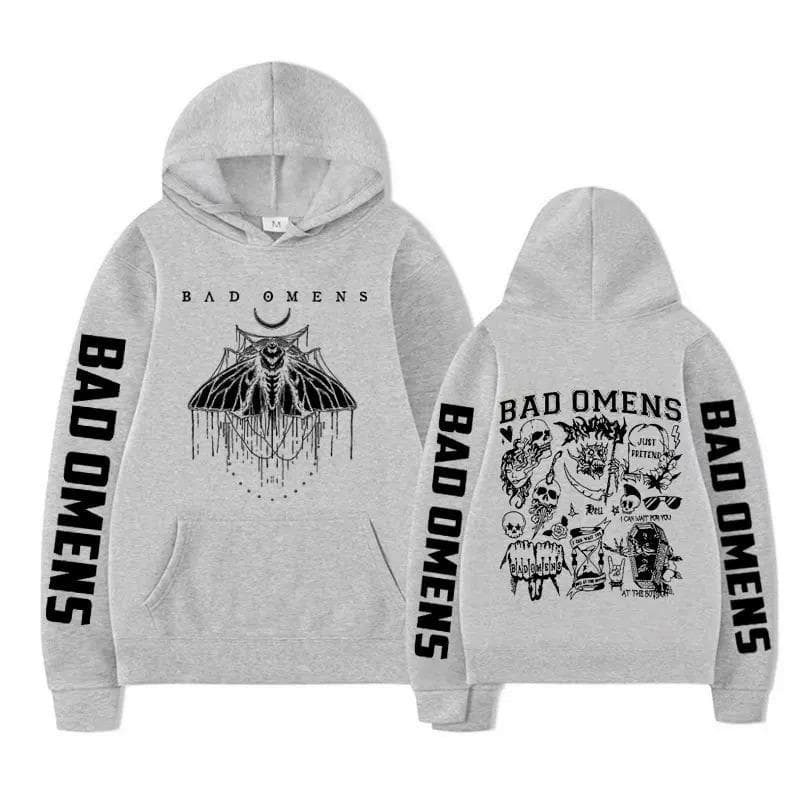 Limited Bad Omens Band Moth Music Tour Hoodie XL grey