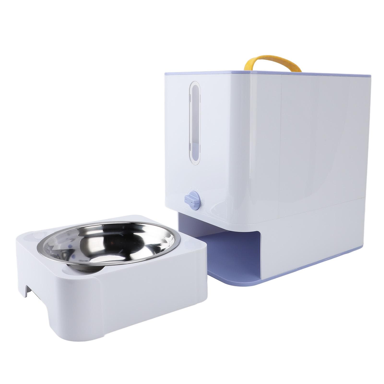 Pet Food Storage Box With Stainless Steel Bowl Multifunction Large Capacity Cat Dog Treat Container light blue