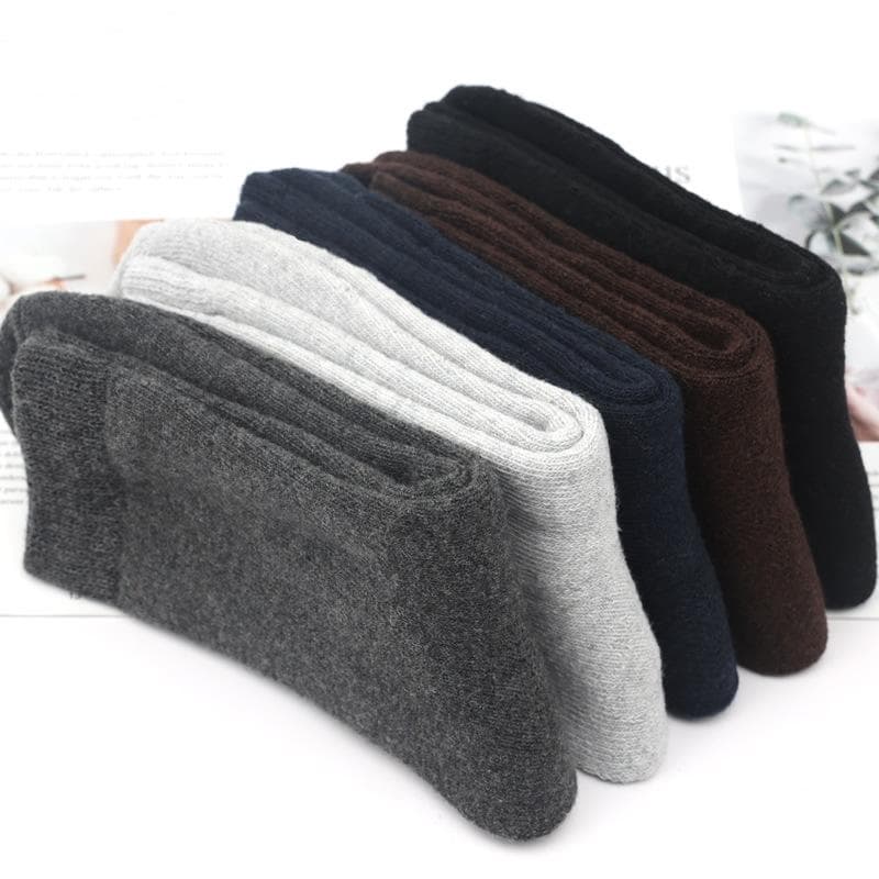 5 Pairs Winter Men's Socks Thicken Sheep's Wool Socks Warm Women Retro Style Colorful Fashion Man Socks for Snow Boots 37-42