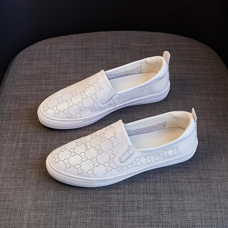 Top Layer Cowhide Loafers Women Spring and Summer New Casual All-match Korean Version Lazy Shoes Women's Genuine Leather Small White Shoes 37