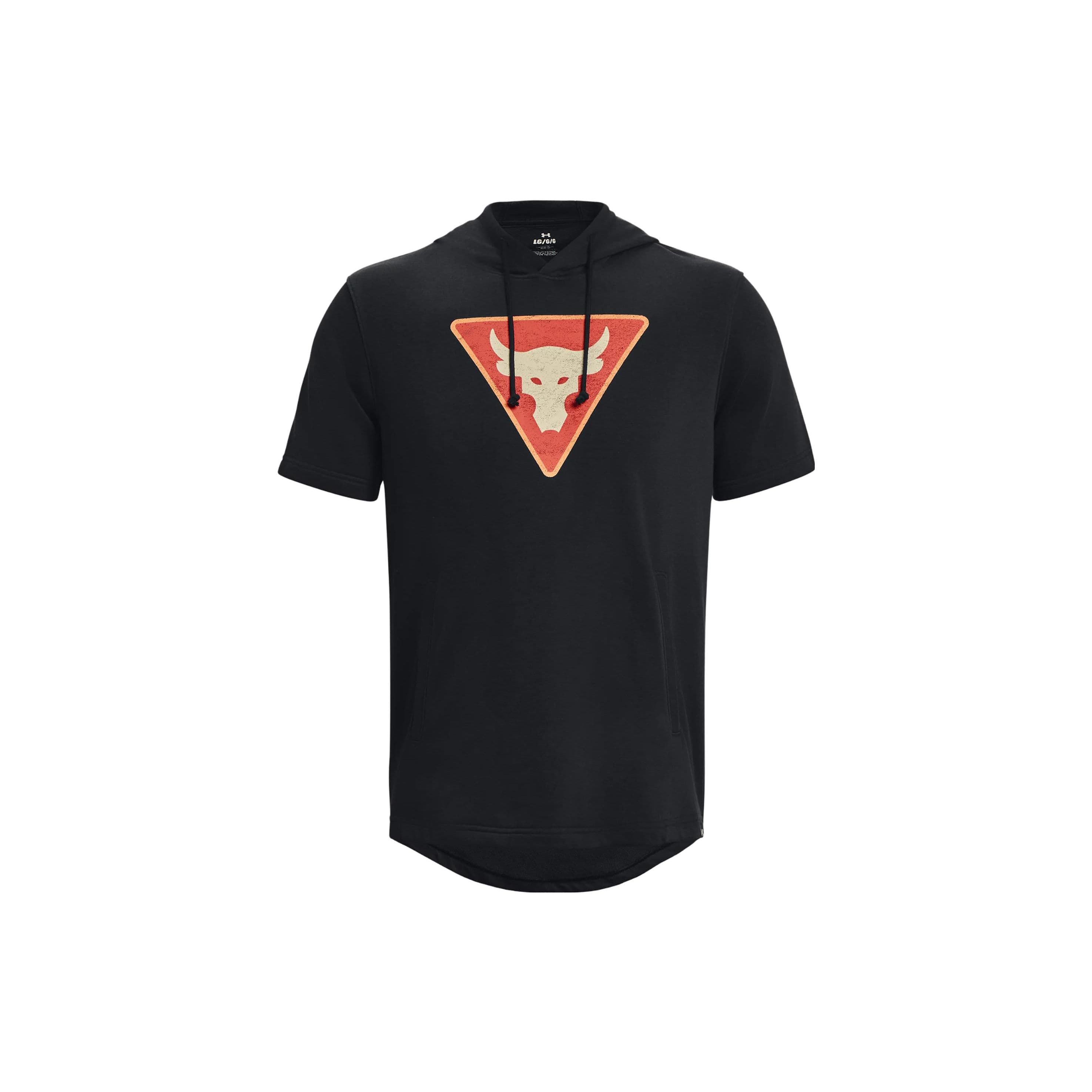 Under Armour Bull Print Hooded Short Sleeve T-Shirt Men Tops Black 1378019-001 L