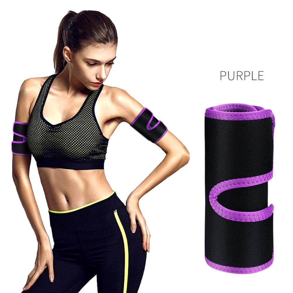1Pcs Arm Shaper Sweat Arm Trimmers Calories Off Warmer Slender Slimming Arm Fat Thermo Compress Belt purple