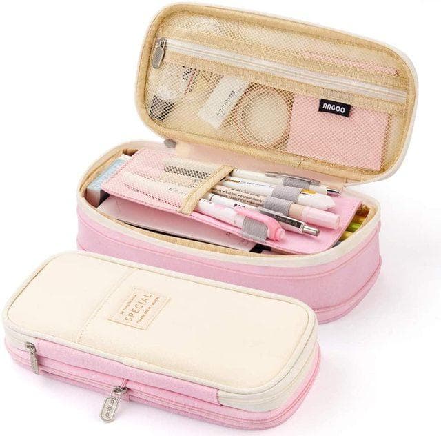 Kawaii Purple Pencil Cases Large Capacity Pen Bag Pouch Holder Box for Girls Office Student Stationery Organizer School Supplies pink