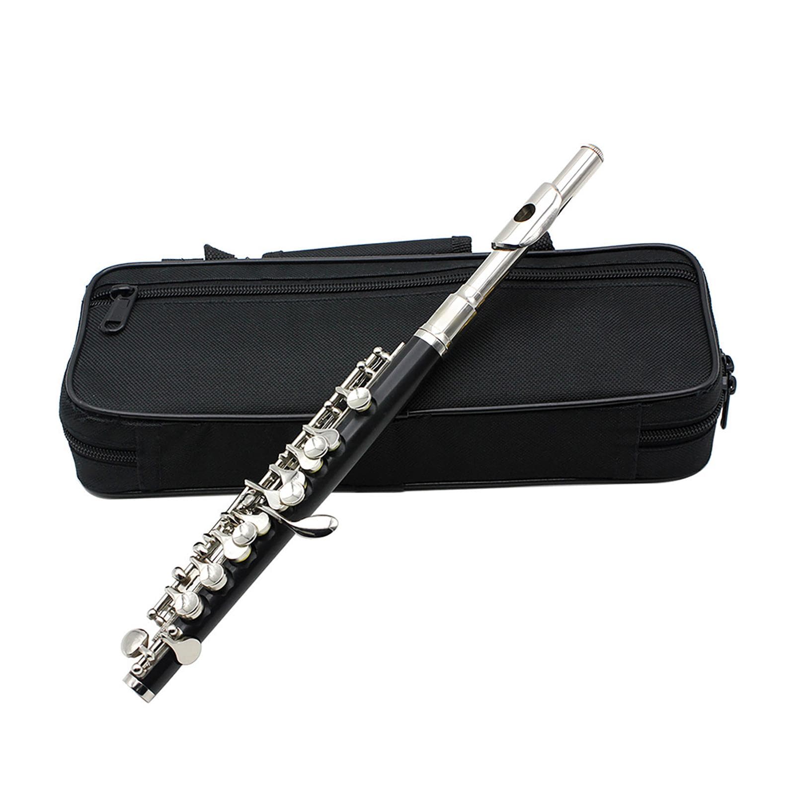 Piccolo Ottavino Half-size Flute Cupronickel Silver Plated C Key Tone with  Polish Cloth Cleaning silver