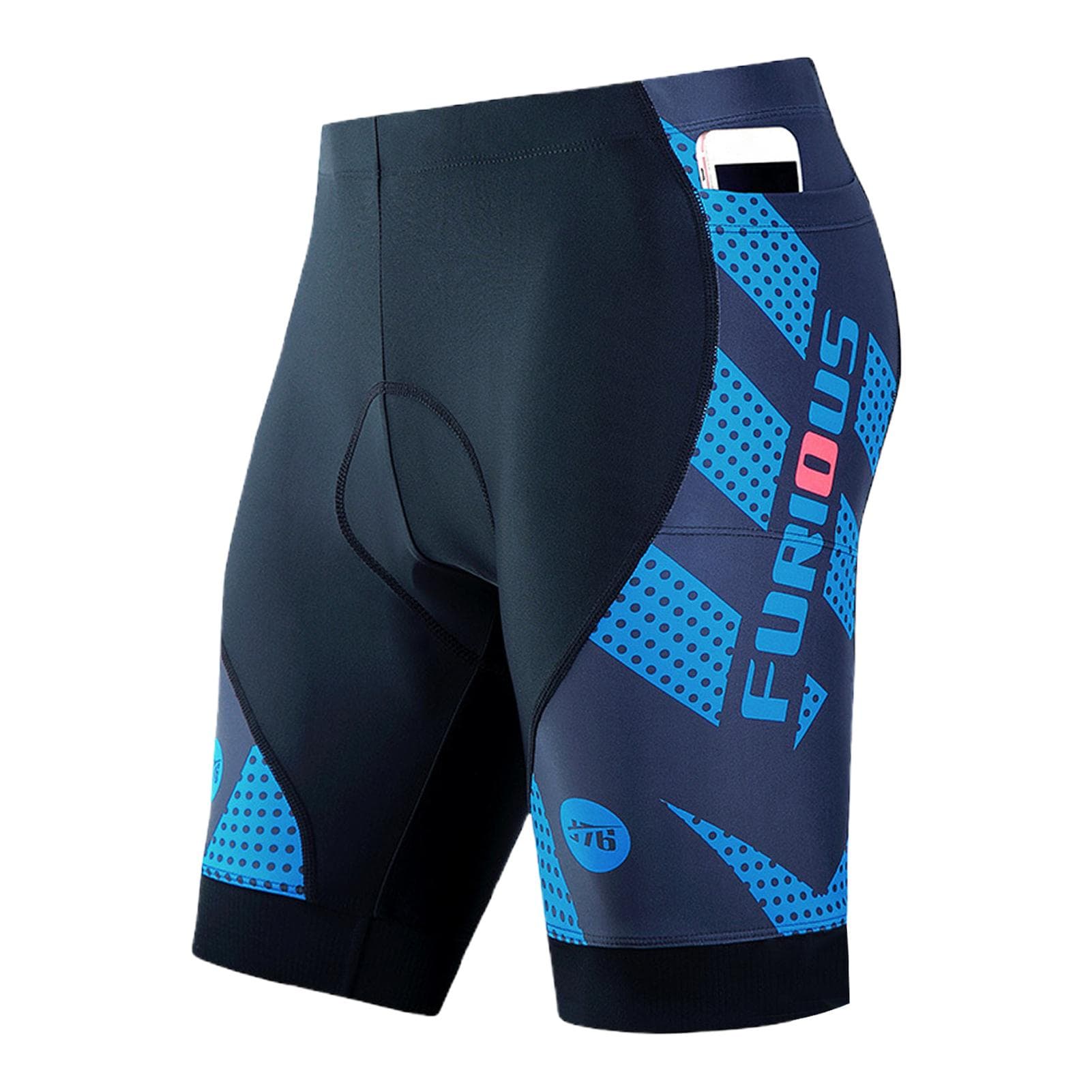 Breathable Cycling Shorts Men 4D Padded Shockproof Bike Shorts Quick Dry Half Pants XL blue