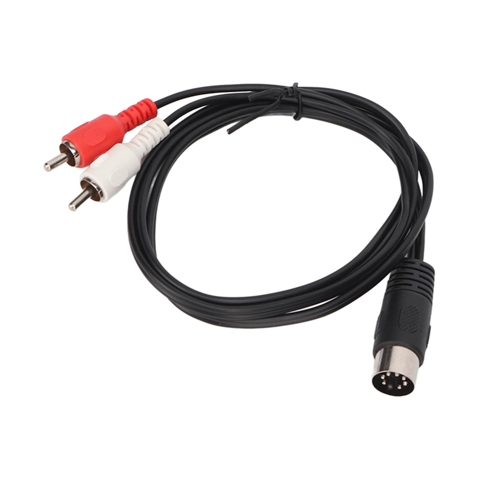 DIN 7PIN Male to 2RCA Male Cable Double Shielding Free Bending 2RCA Sound Adapter Cable 3.3ft
