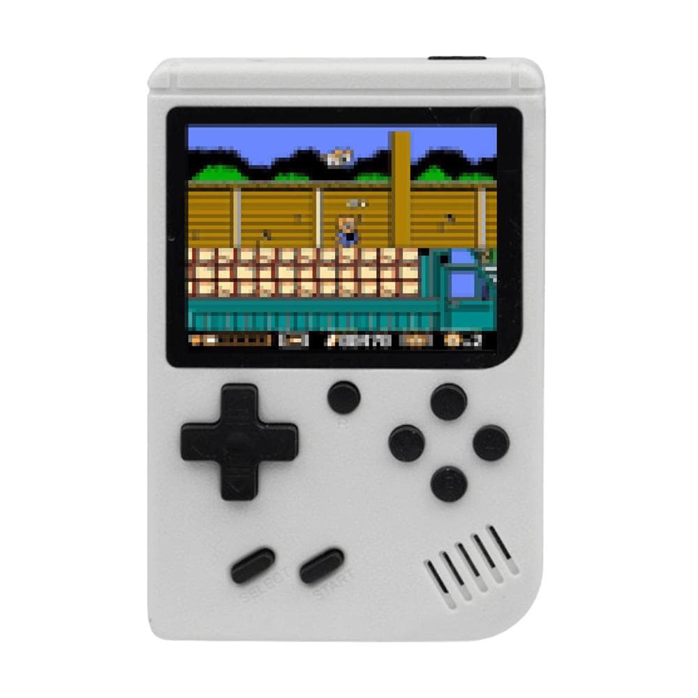 Portable Handheld Game Console with Gamepad 3 inch Full-color Screen Built-in 500 Retro Games white