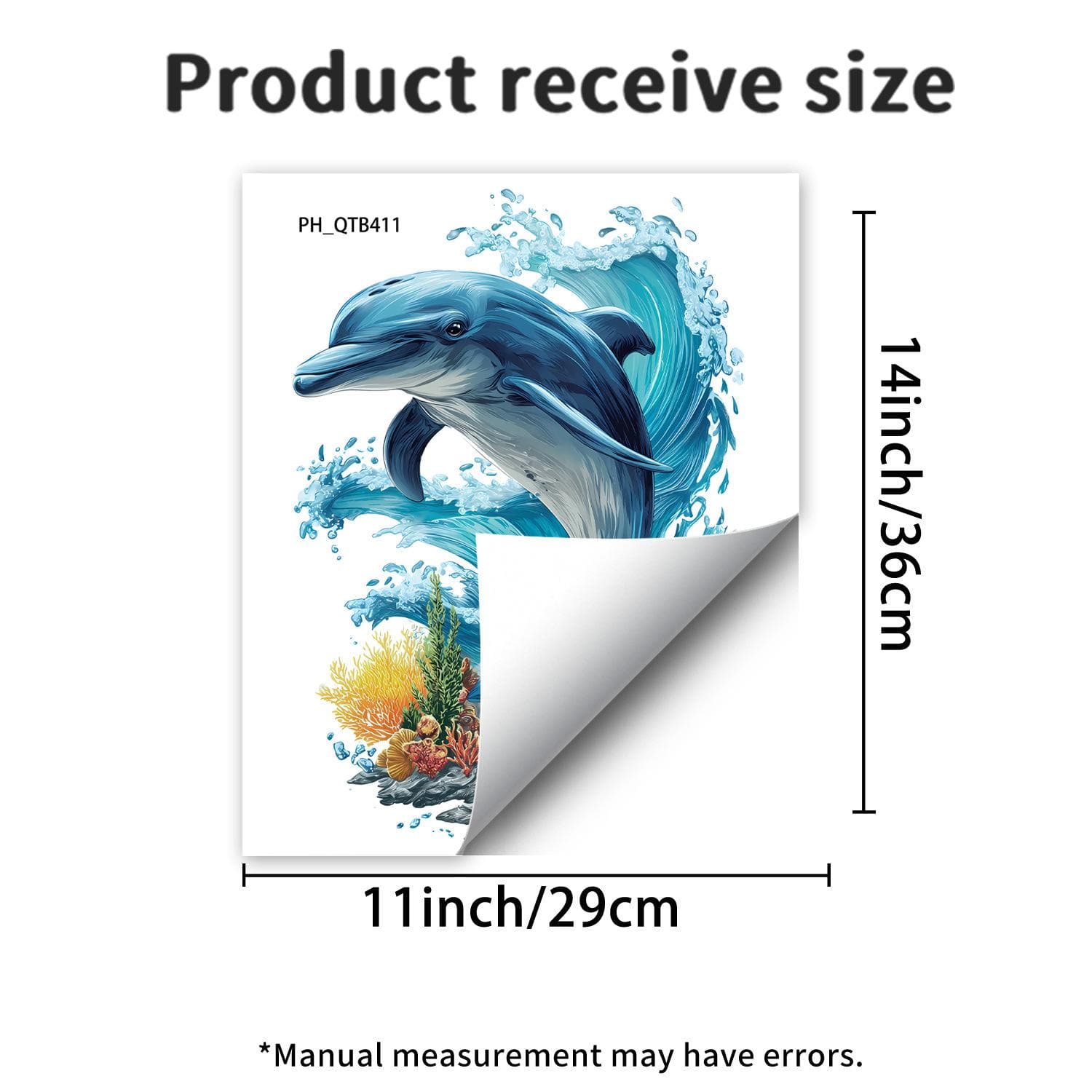 Cartoon Ocean Dolphin Seaweed Creative Home Background Decorative Sticker
