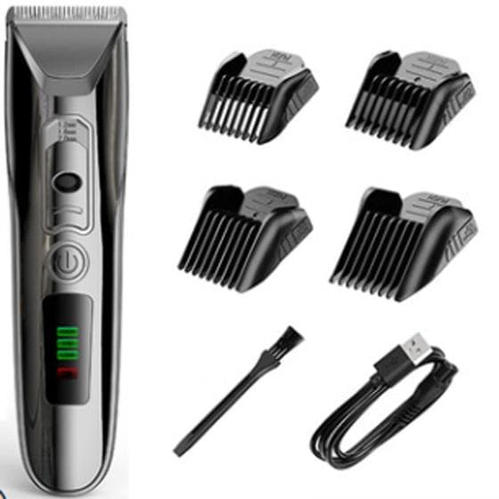 Cordless Professional Hair Clipper for Men Ceramic Blade Rechargeable Beard Hair Trimmer Barber Hair Cutting Machine black