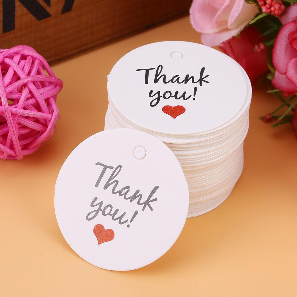100pcs White Handmade Hang Label Wedding Favor Gift Dessert Tags Jewelry Price Tag #2