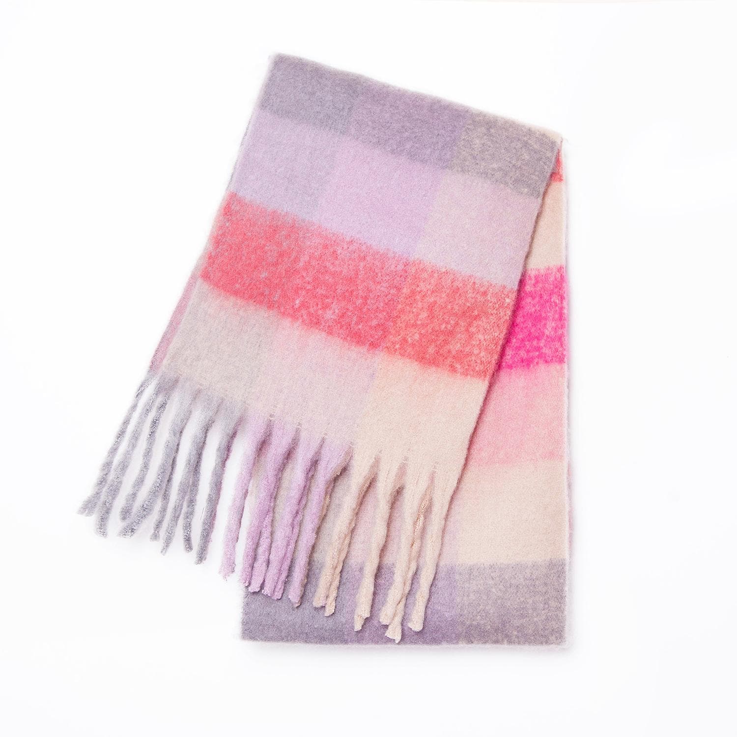 Winter Thick Warm Scarf Women Cashmere Shawl and Wraps Pashmina Neckerchief Bufanda Female Rainbow Hairy Tessel Echarpe New