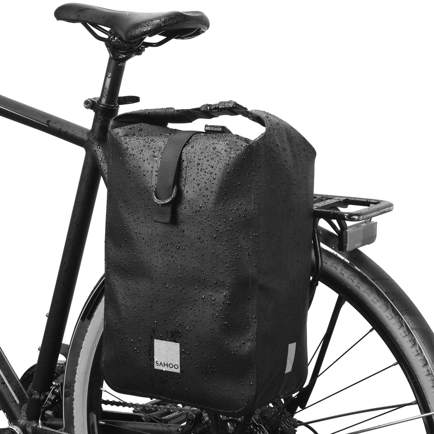 Multifunctional Cycling Bicycle Bike Rear Seat Trunk Bag Large Capacity Outdoor Sports Pouch Rack black