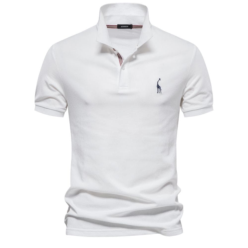 AIOPESON Brand Men's Original Polo Shirts Cotton Polo Shirts for Men Short Sleeve High Quantity Polo Men New Summer Clothing L 80-90kg white