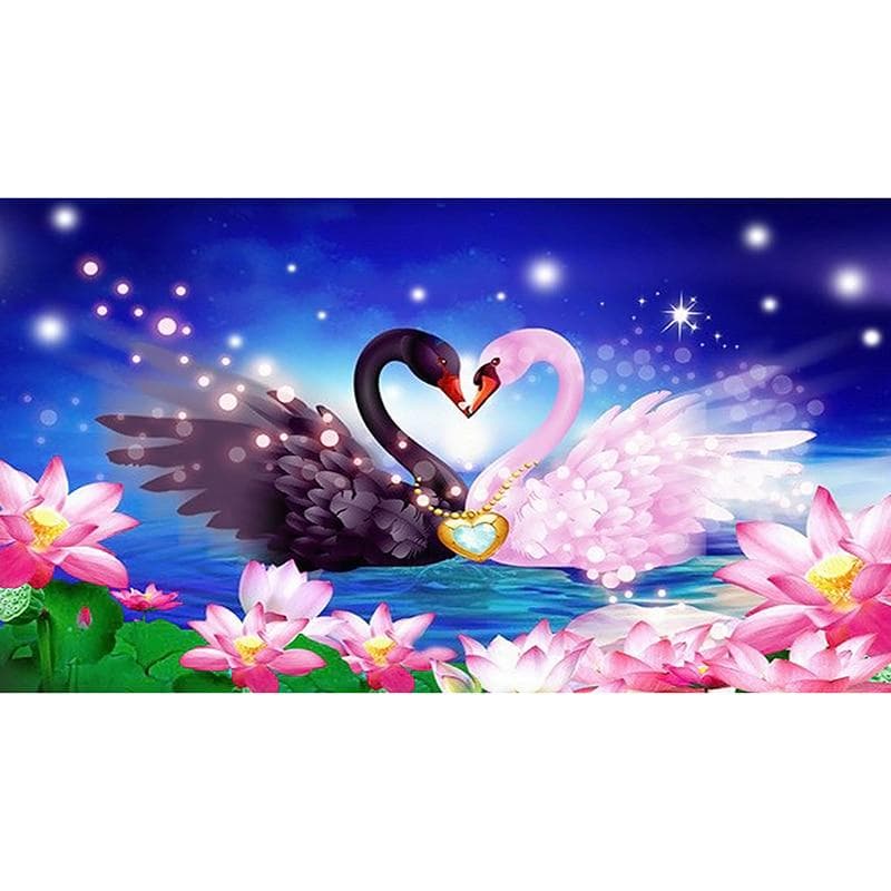 5D DIY Diamond Painting Swan chart Embroidery Cross Stitch Rhinestone Mosaic Home Decor 20X30CM
