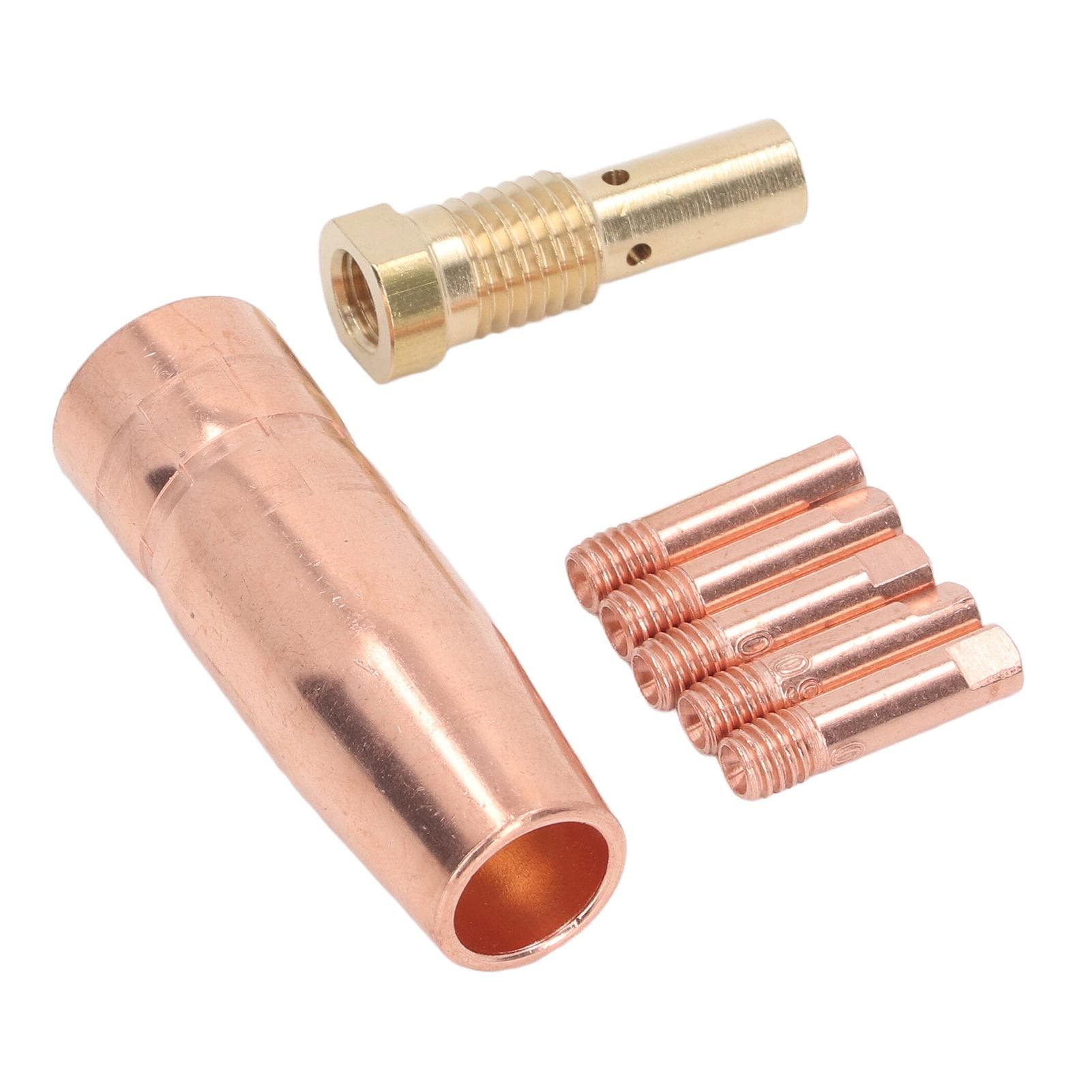 MIG Welding Gun Accessory Flux Core Gasless 0.9mm 0.035in Brass Nozzle Tips Kit Equipment for