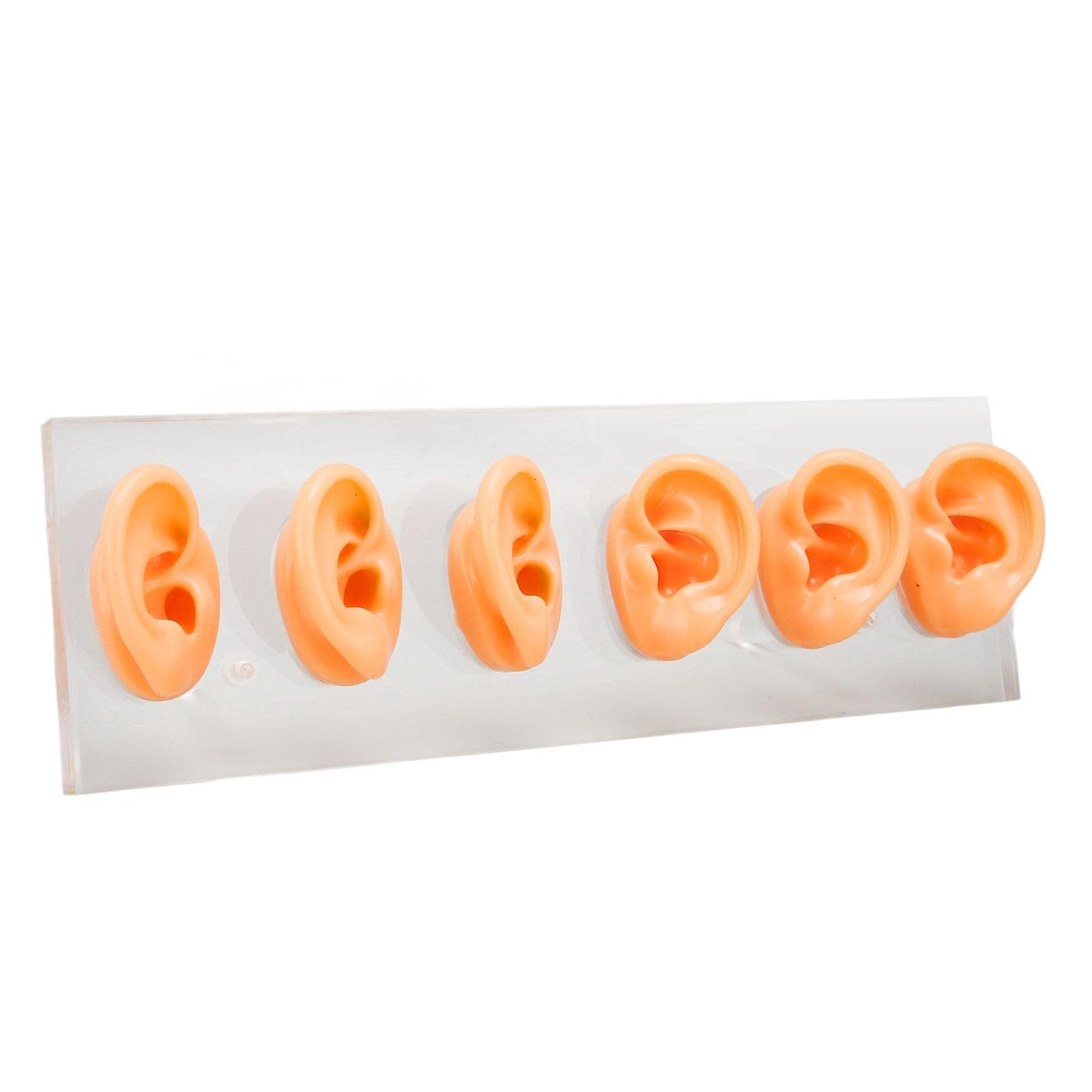 6 Pcs Silicone Ear Model Soft Waterproof Simulated Silicone Ear Model Hearing Aid Accessories with