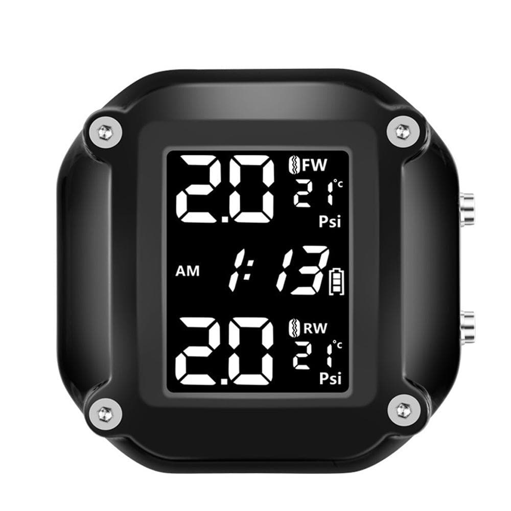 Motorcycle Tire Pressure Monitor TPMS Detector Portable Tire Pressure Monitoring System Detecting black