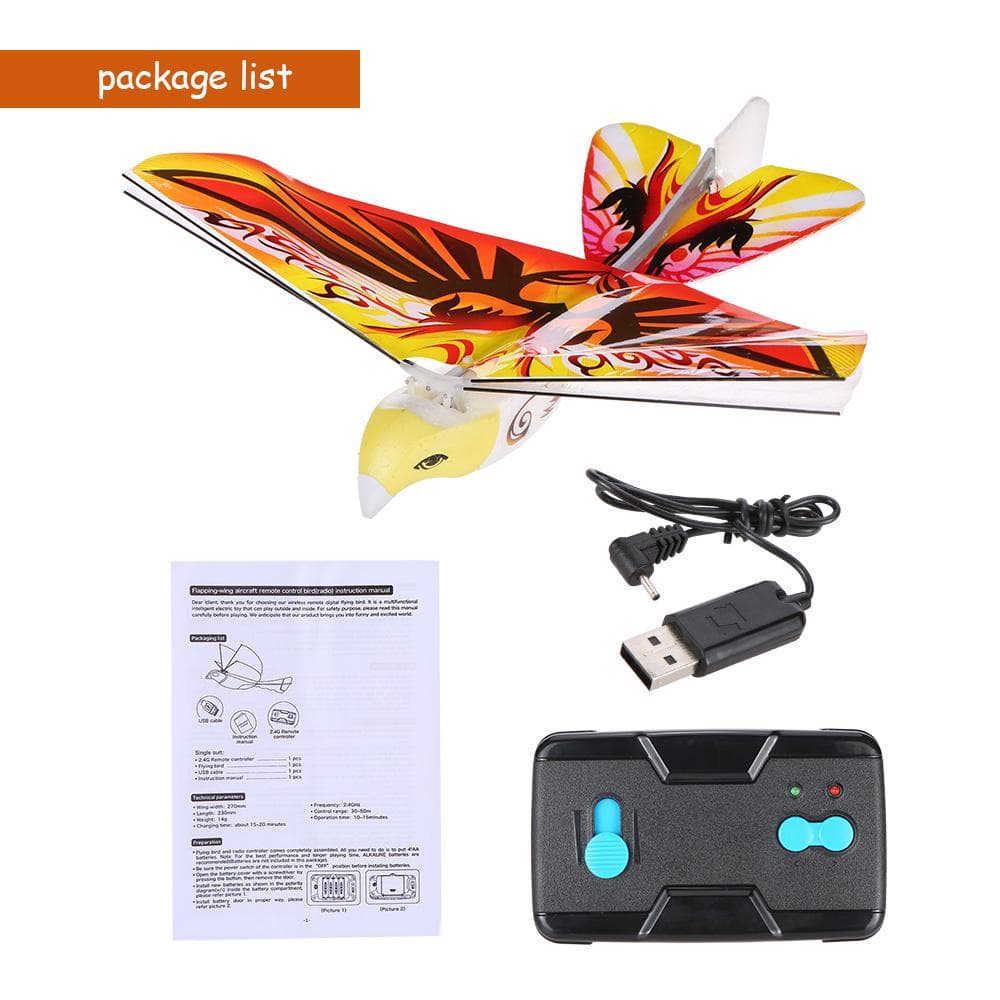 TECHBOY 98083+ 2.4GHz Remote Control Authentic E-Bird Butterfly Flying Bird RC Toys yellow