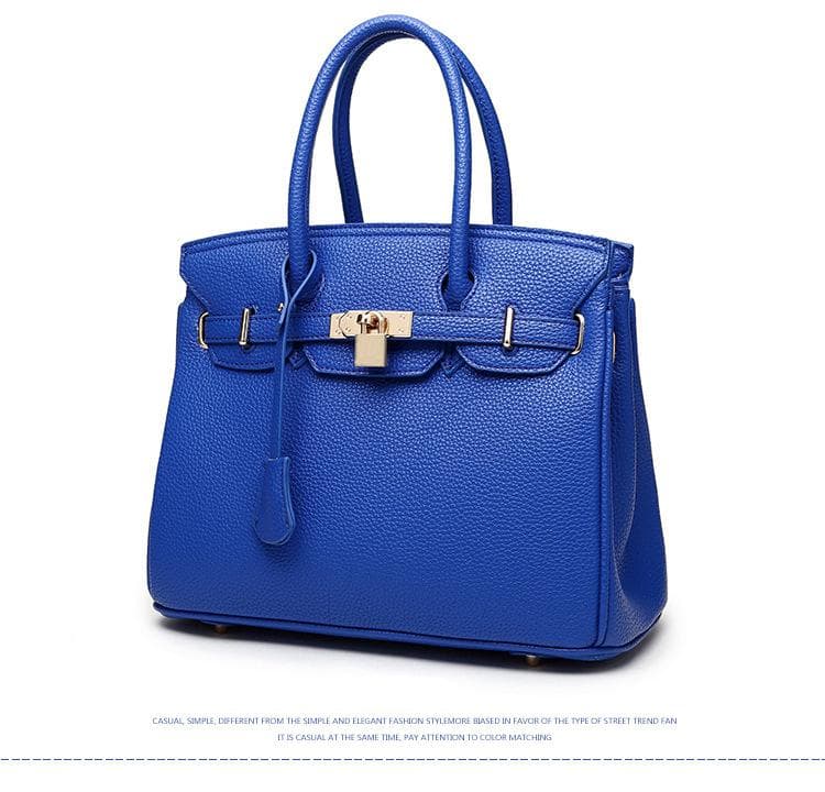 Women Bag Litchi Pattern Bag Shoulder Diagonal Tote Bag Fashion Women's Bag Red Bridal Bag blue