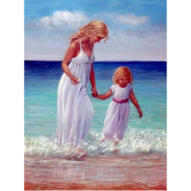 Diamond Painting Mother and Daughter 5d Diamond Embroidery Rhinestones 20X30CM