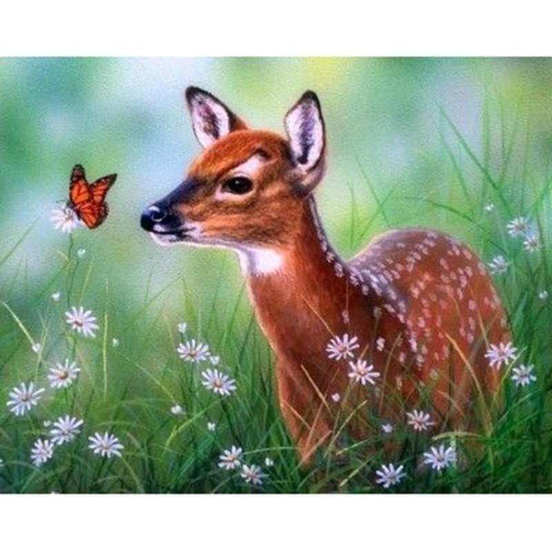 5D DIY Diamond Painting Flower Elk Embroidery Mosaic Cross Stitch Rhinestone Decoration 20X30CM