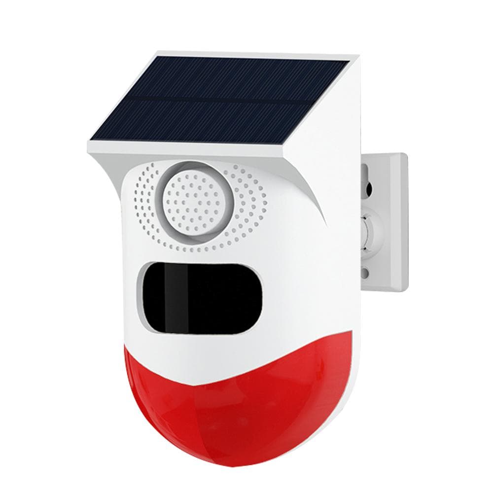 Wireless RF433 Outdoor Solar Light Annunciator Infrared 120dB Sound Alarm Apparatus 110° Adjustable multicolour