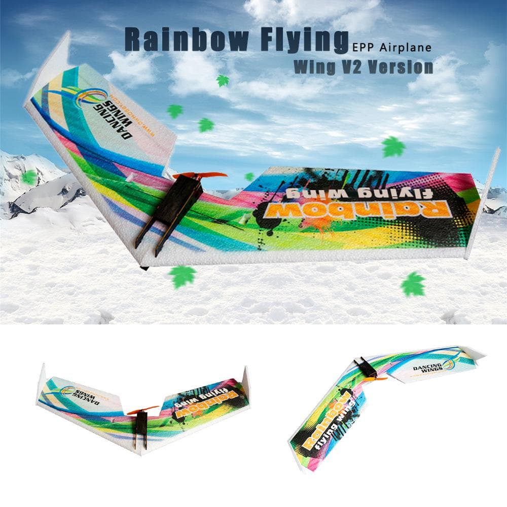 Dancing Wings Hobby E0511 Rainbow Flying Wing V2 RC Airplane 800mm Wingspan Delta Wing Tail-pusher