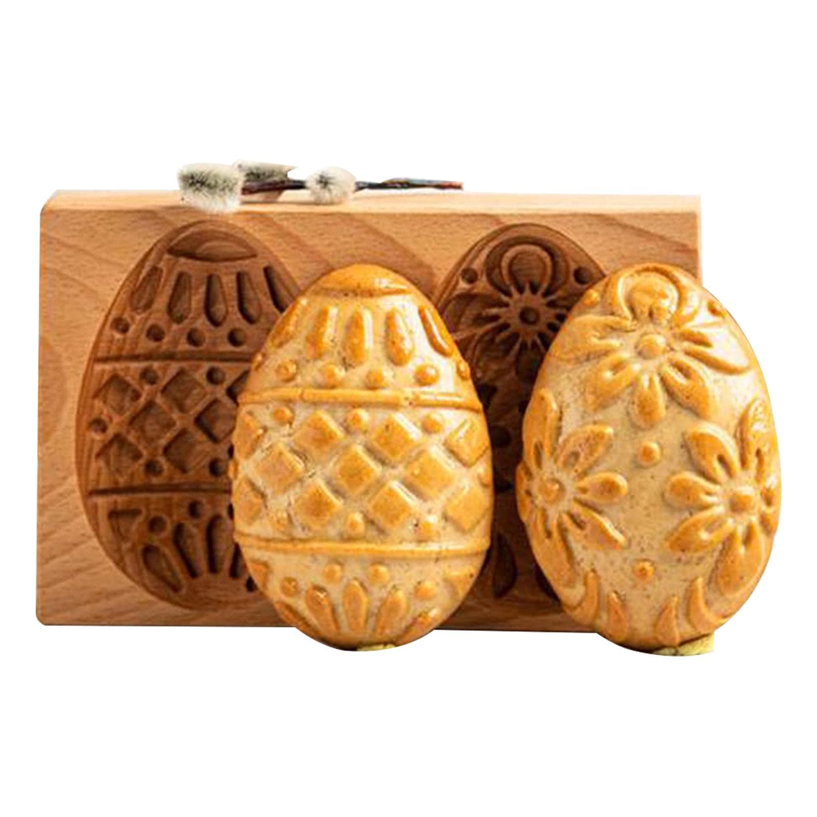 Wooden Cookie Cutter Baking Mold Carved Biscuit Cutter Embossing Mold Cookie Presses Stamps