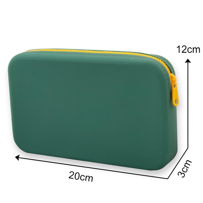 Silicone Cosmetic Storage Bag Large Capacity Travel Makeup Brush Holder Portable Cosmetic Waterproof Organizer green