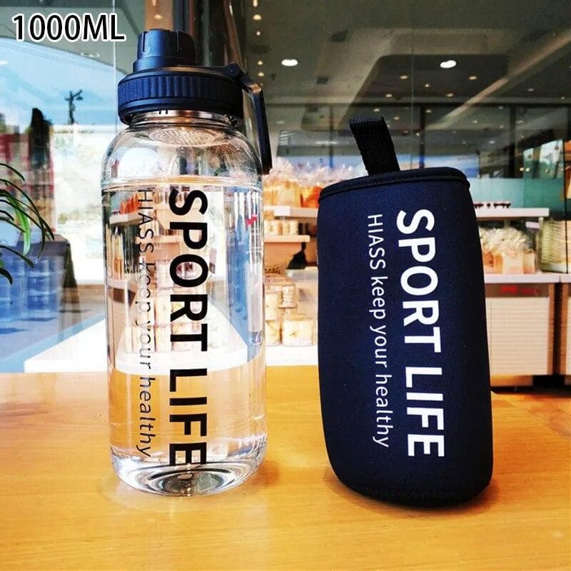 Creative Water Bottle Glass Drink Bottles For Camping Hiking Climbing Sport Bottle Portable Bottle Drinkware Eco-friendly black