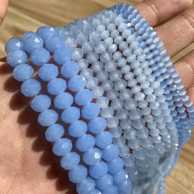 3/4/6/8mm Faceted Round Austria Crystal Beads Shiny Glass Rondelle Spacer Beads for Needlework Jewelry Making Diy Bracelet 15'' 3mm 135-138pcs Beads