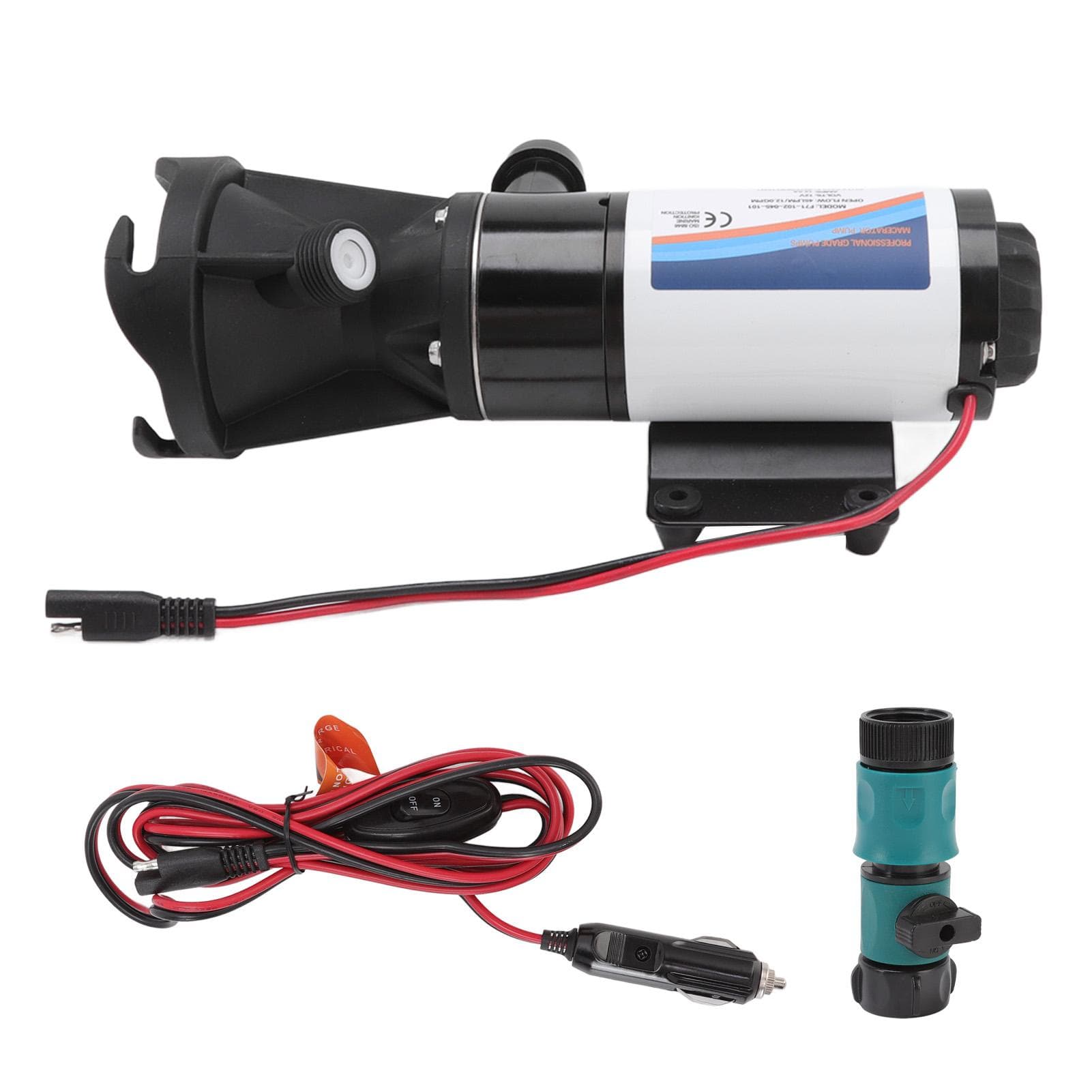 RV Waste Pump 12V Fluoroplastic Alloy 4 Blades High Safety Easy Control RV Macerator Pump for RV