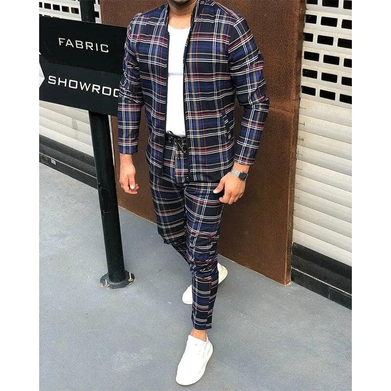 New Gentlemen Tracksuit Set Jackets Sets Men Suit Men Fashion Tracksuit Sportsuit Men Sweatshirts Sportswear Coat+Pant M 165cm