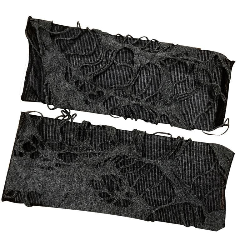 Gothic Black Fingerless Long Gloves Punk Hole Half-finger Gloves Arm Warmer Beggar Cosplay Halloween Costume Accessories 1 pair