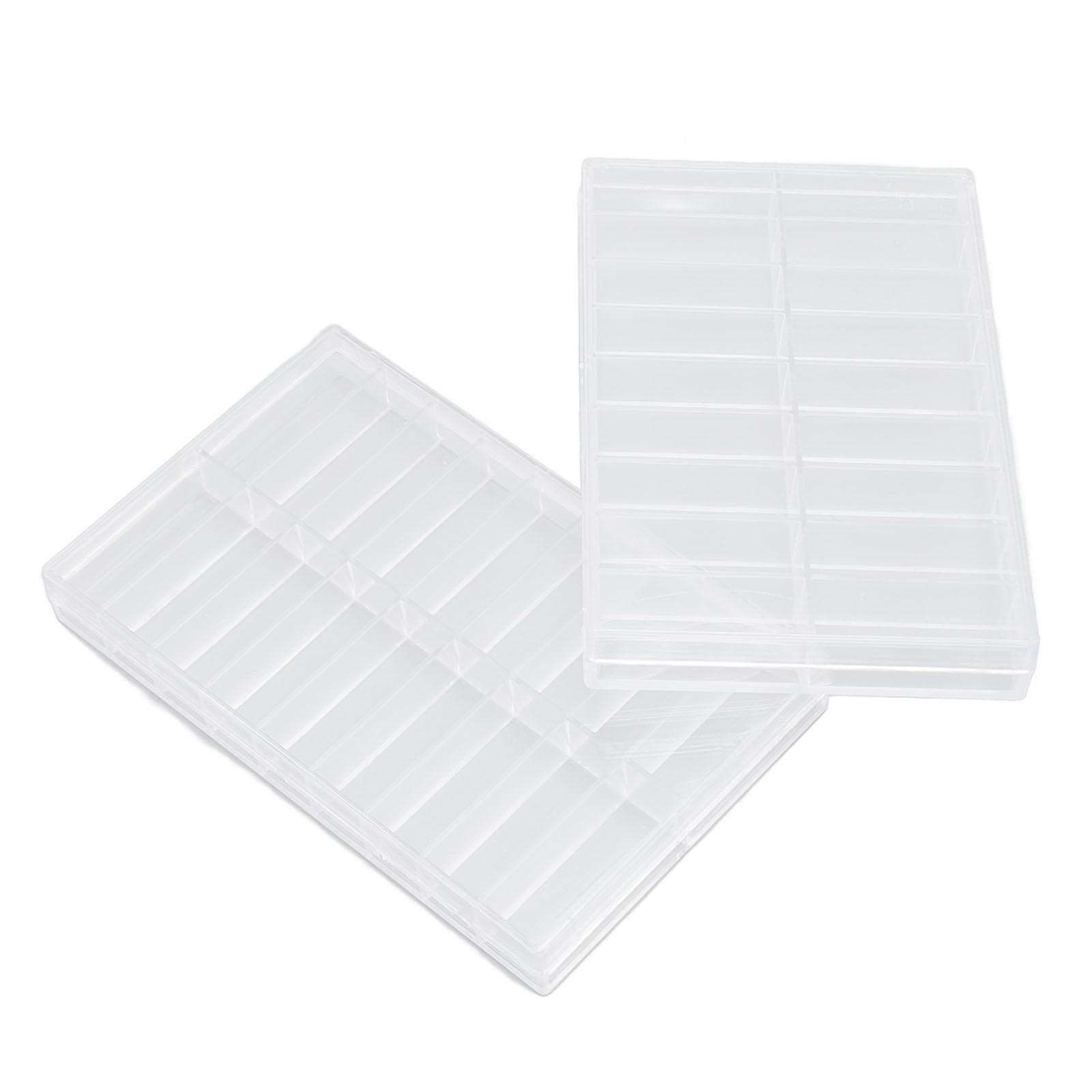 2PCS 18 Grids Organizer Dustproof Storage Box Plastic Compartment Container for Small Watch Parts