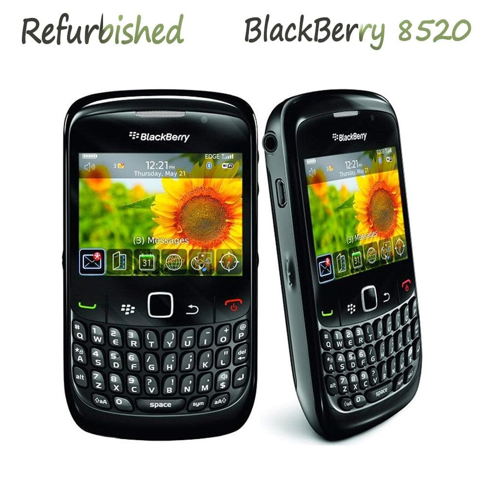 Refurbished Blackberry Curve 8520 2MP GSM 850 / 900 / 1800 / 1900 Mobile Phone With 1 SIM simple set white