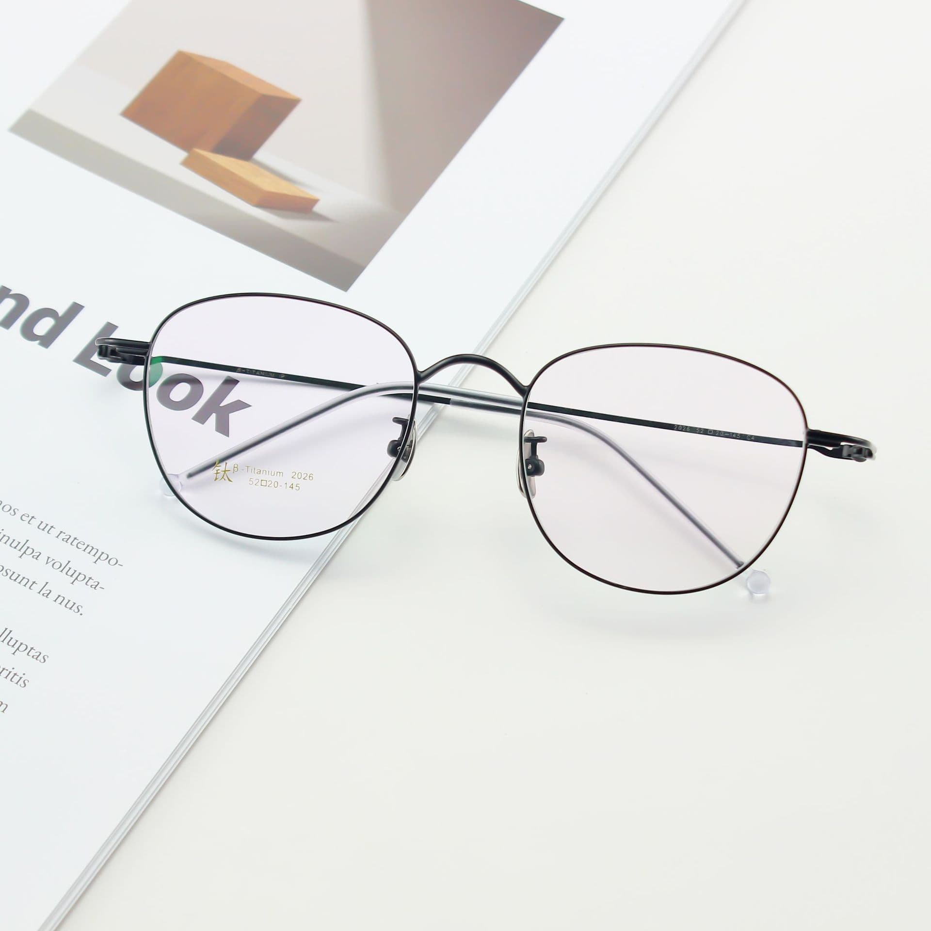 Literary Retro Titanium Frame Glasses Women's Full Frame Internet Celebrity Japanese Style Small Round Glasses Frame