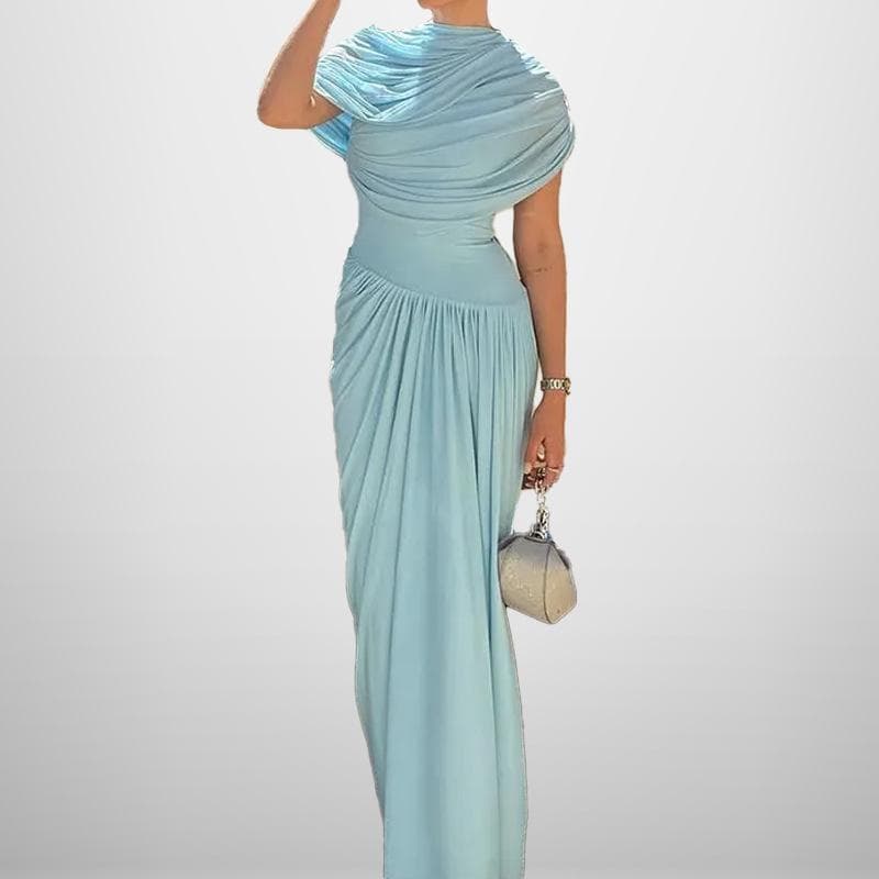 Spring Fashion New Style Elegant and Elegant Waist-closing Slimming and Pleated Dress Long Dress XL