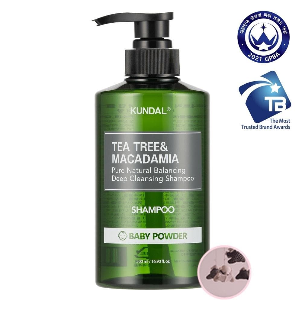 Kundal Tea Tree & Macadamia Deep Cleansing Oily Shampoo 500ml 4 types, choose 1 baby powder