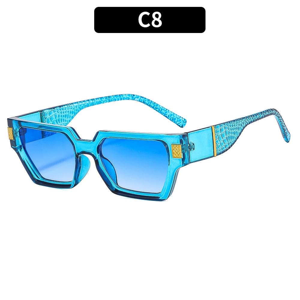 New Women Rectangle Vintage Sunglasses Designer Retro Points Sun Glasses Female Lady Eyewear Luxurious Brand MULTI