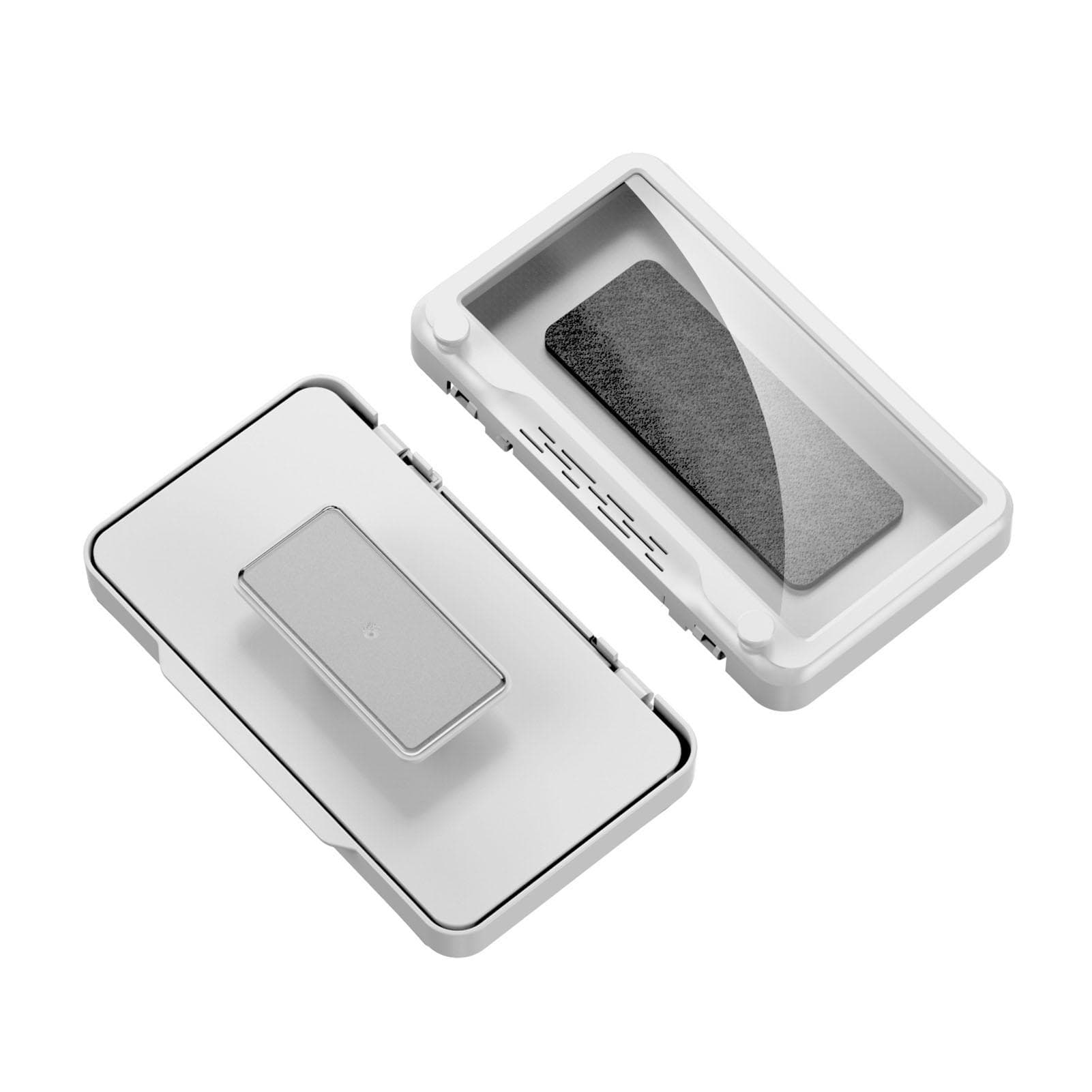 Waterproof Cell Phone Case Shower Phone Holder Wall Hanging Free Punch 360 Degree Rotation Touch white