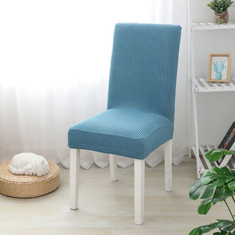 Thicken Chair Cover Cushion Dining Chair Cover Universal Stool Cover Seat Cover Stretch Hotel Dining Table Chair Cover sky blue