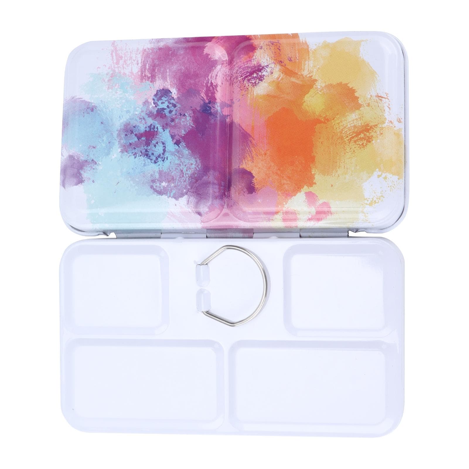 Paint Box Iron Multicolored ThreeFolding Portable Watercolor Packaging Pigment Case